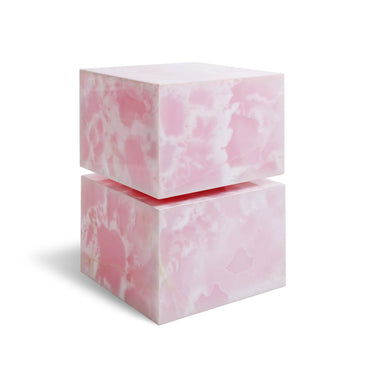 JULES MARBLE SIDE TABLE IN PINK ONYX