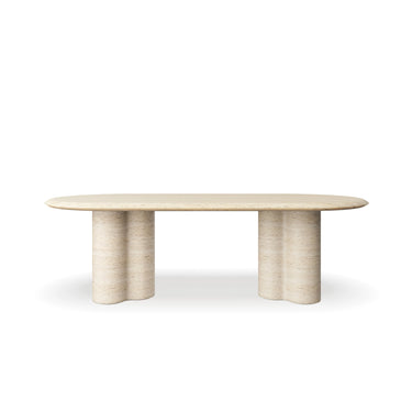 FLOW DINING TABLE IN ROMA TRAVERTINE